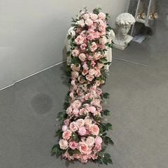 Satikf Artificial Rose Table Runner Flower Row Wedding Backdrop Arch Decor 🌹