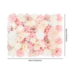6X Artificial Silk Flower Wall Panel Venue Background Floral For Wedding Party