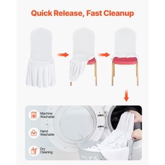 Uimoso 30PCS White Stretch Spandex Chair Covers for Weddings,Parties, and Dining