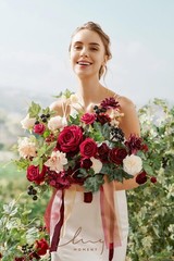 Ling’s Moment Artificial Flowers Fake Silk Roses Faux Dahlia Foam Gardenia Co…