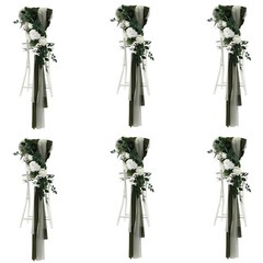 Wedding Chair Back Flowers Artificial Prevent Fading Wedding Chair Decorations