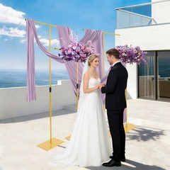 4 PCS Adjustable Height Wedding Backdrop Metal Stands With 35*25cm Base