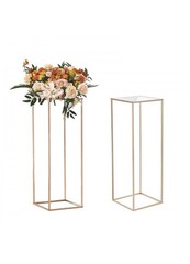 VEVOR 2PCS 31.5in High Wedding Flower Stand, With Acrylic Laminate, Gold Metal