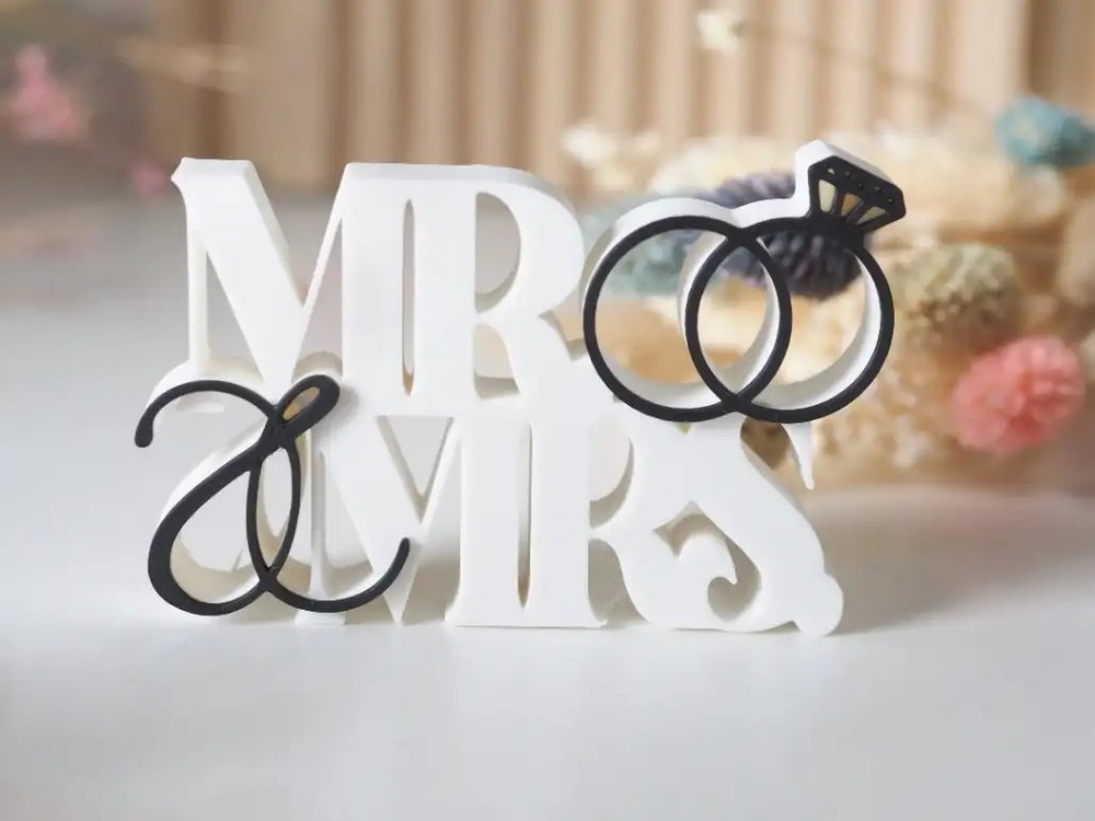 Mr And Mrs Sign Freestanding Letters Wedding Table Centerpiece Bridal Shower