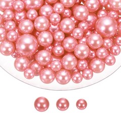 200 Pcs Pearl Bead for Vase Filler, 20/14/10mm Floating Beads(Light Red)