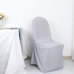 25 Silver POLYESTER BANQUET CHAIR COVERS Wedding Reception Party Decorations