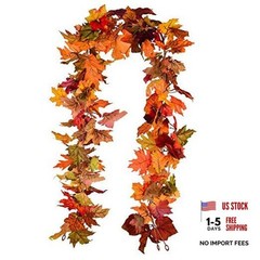 2 Pack Fall Maple Garland – 5.9ft/Piece Artificial Fall Foliage Mixed Color