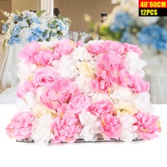 12 PCS Artificial Flowers Wall Panel for DIY Wedding Street Background Decor