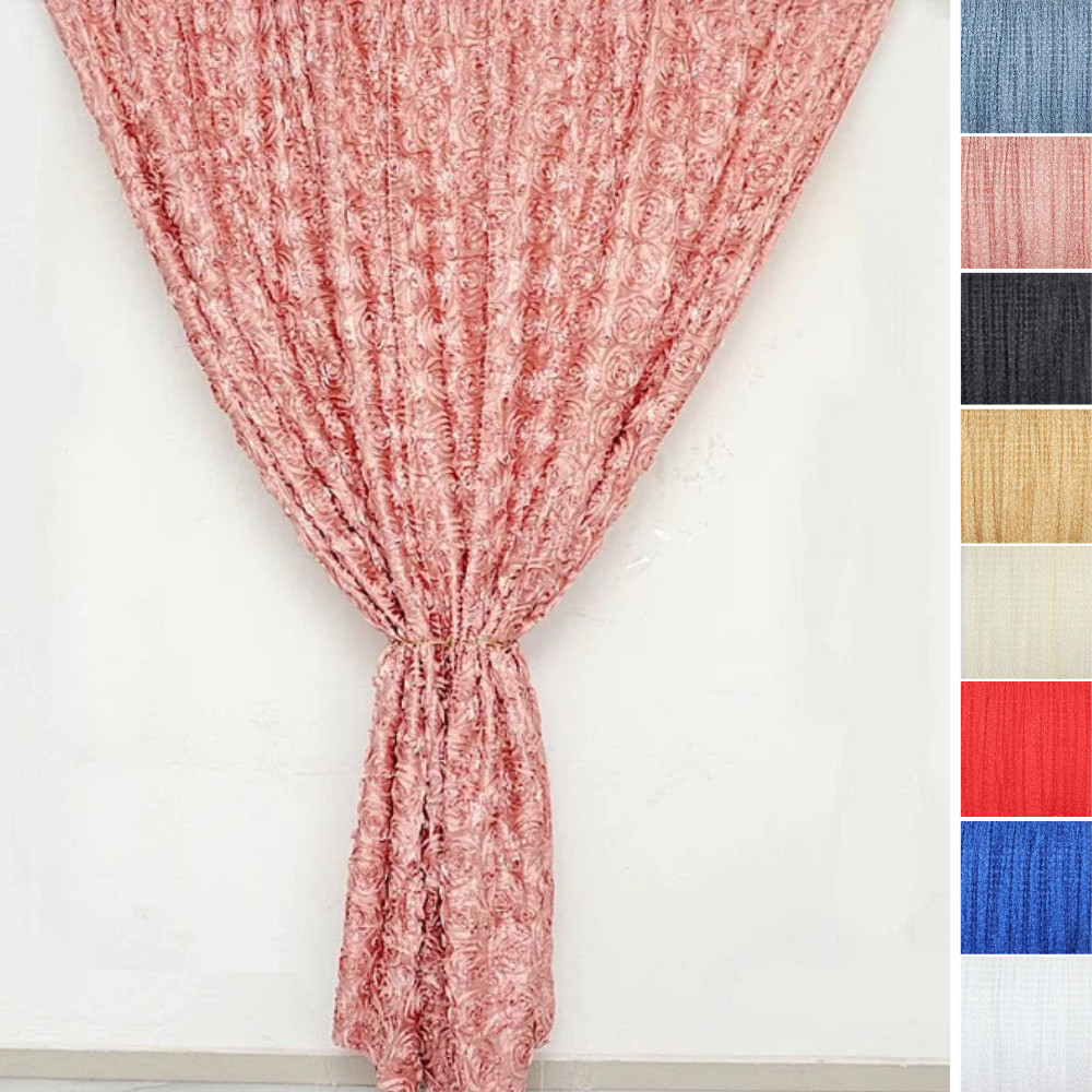 8×8 feet Satin CURTAIN Rosette Wedding Photography Backdrop Panel Party Events