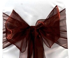 80 Organza Chair Sashes/Burgundy