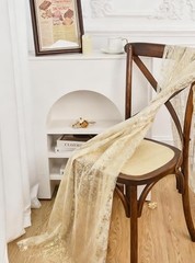 2Pcs Gold Glitter Christmas Table Runner, Gauze Sheer Sequin Rose Gold