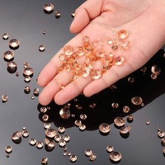 Crystals Diamonds Vase Fillers-4 Size Rhinestones Rose Gold Table Confetti Decor