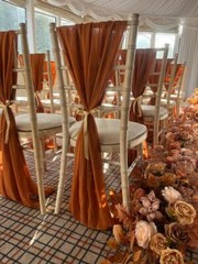 CHAIR COVER WEDDING DÉCOR DRAPING CHIFFON VERTICAL DRAPES VARIOUS COLOURS