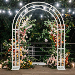 Heavy Duty Square Tube Iron Wedding Arch Backdrop Stand Garden Pergola Frame US