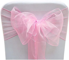 Elegant Organza Chair Sashes Sheer Fabric Sashes for Weddings, Parties, and Spec