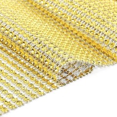 Wedding party Home Decor Rhinestone Crystal Diamond Mesh Wrap DIY Gold