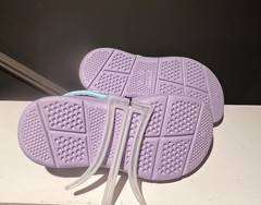 Joybees Kids Lavender Clogs Size 12 with Aqua Strap • Lightweight Slip-On Shoes