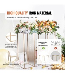 VEVOR 2PCS 31.5in High Wedding Flower Stand, With Acrylic Laminate, Gold Metal