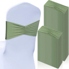 100 Pcs Spandex Chair Sashes Bows Bands Slider Sashes for Chair Covers Elastic B