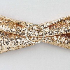 10 Champagne Spandex Sequined CHAIR SASHES Ties Wraps Wedding Party Decorations