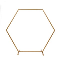 24″ Gold Hexagon Metal Flower FRAME Geometric Table Arch Centerpiece Party Event