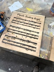 22”X 18”X 1.5”Anniversary, Wedding, Gift, Engraved, Music Sheet, Resin Top Coat!