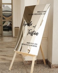 Silver Mirror Acrylic Welcome Wedding Sign – Wedding Signage – Wedding Decor