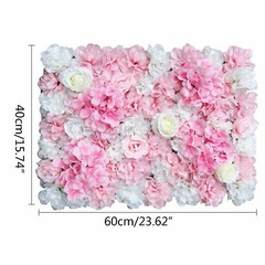 6 Pcs Artificial Silk Flower Wall Panel Rose Floral Wedding Party Backdrop Decor
