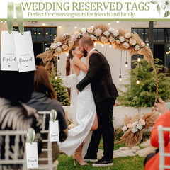 24 Pcs Reserved Seating Tag with Ribbon Wedding Chair Tags Reserved Signs for We