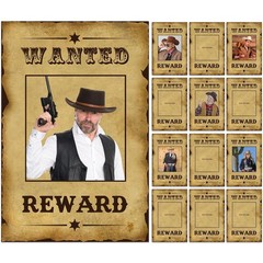 12 Pcs Western Wanted Poster Western Cowboy Party Decorations Wanted Photo Bo…