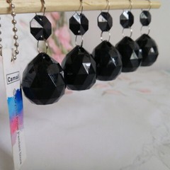 30pcs Black Acrylic Octagonal Bead 32mm Diamond Ball Pendant Garland Chandelier