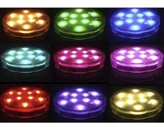 (4) MULTICOLOR 10 LED SUBMERSIBLE PARTY LIGHT BASE Pool Spa REMOTE CONTROL