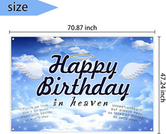Heavenly Birthday Memorial Backdrop for Celebration of Life Events