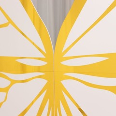 7 ft White Gold Butterfly Foamboard Stand Party Events