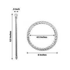2 Round 6 in Plastic CURTAIN TIE Backs Braided Design Acrylic Crystals Party