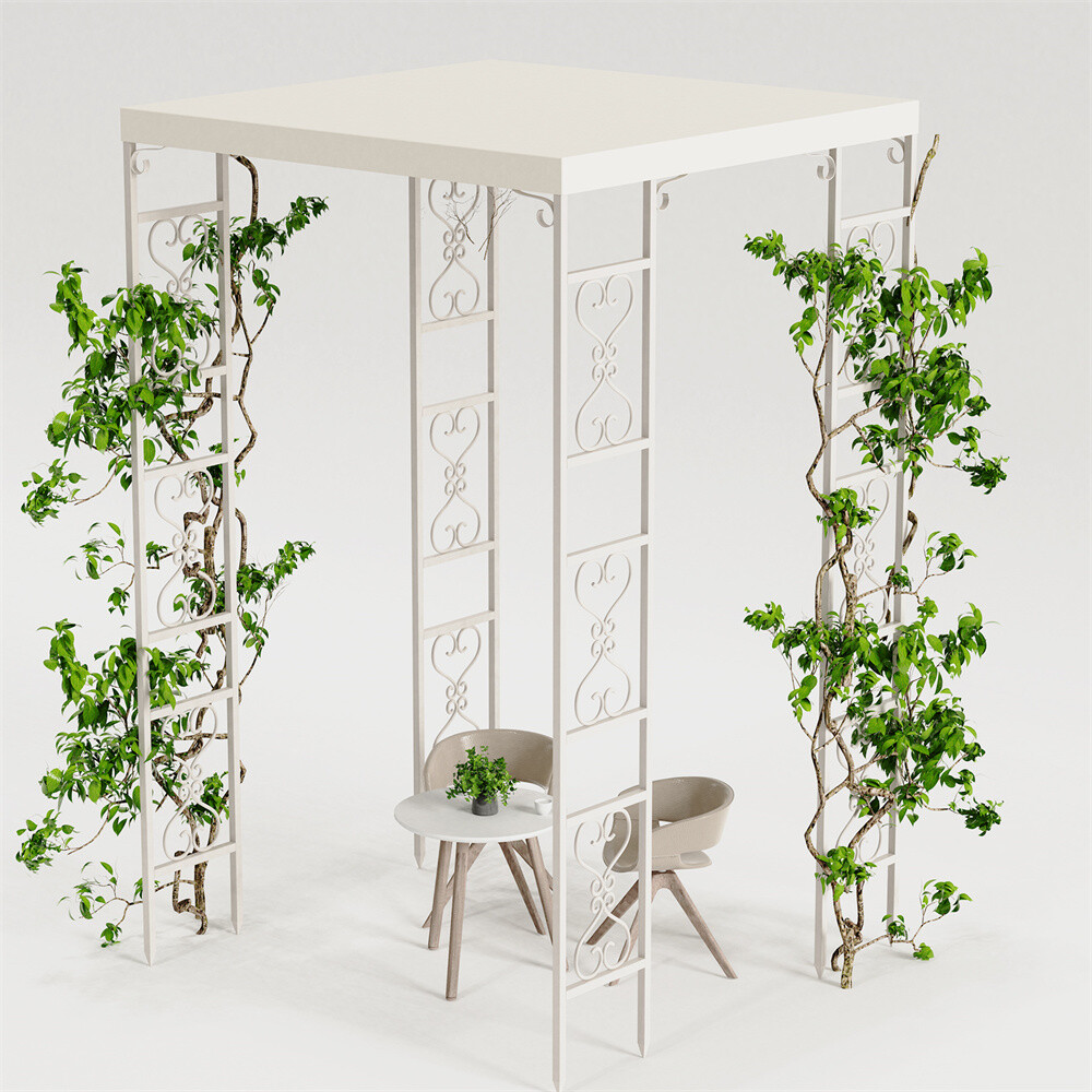 Heavy Canopies Gazebo White Wedding Garden Pergola Arch Metal Backdrop Stand US