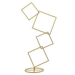 Wedding Square Backdrop Stand, Detachable 4 Tier Gold Metal Flower Square Frame