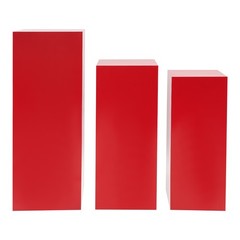 3PCS Metal Display Pedestal Stand Red Display Pillars for Birthday Party Wedding