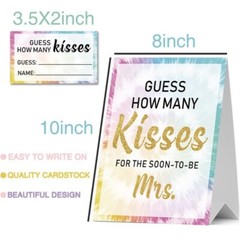 Guess How Many Kisses For The Soon To Be Mrs Wedding Bridal Shower Sign