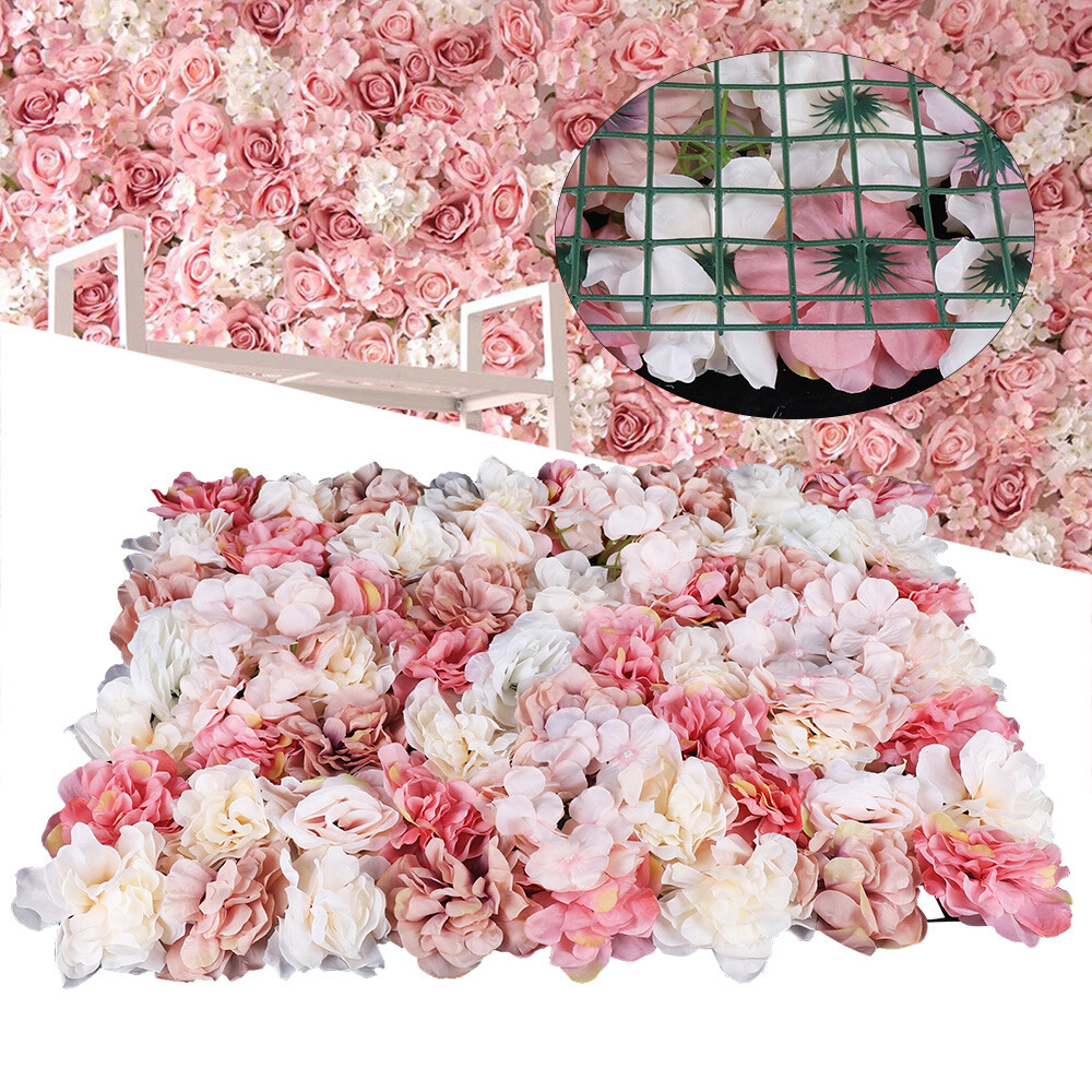 6*Flower Wall Panel Party Artificial Wedding Decor Rose Bouquet Romantic Flower