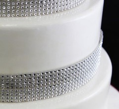 Metre SILVER Diamante Sparkling Diamond effect Wedding Cake Trim Ribbon mesh
