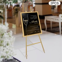 2 Pcs Gold Easel Stand Nano Baking Paint Poster Easel Easel Tripod Steel