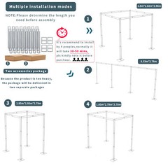 DIY 10 x 10 x 10ft Heavy Duty Wedding Backdrop Stand Kit Sturdy 4 Post Canopies
