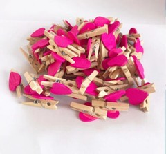 Mini Heart-Shaped Wooden Clips: Photo/Paper/Clothes Pegs for Home Decor