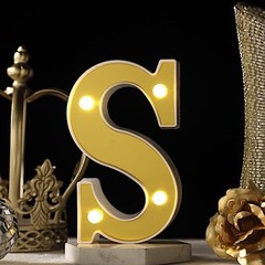 6″ tall GOLD S LED Lighted Marquee Letters Sign Party Wedding Events Decorations