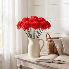 Larksilk Red Carnations, Fake Flowers, 100 Pack for Events, Weddings, DIY