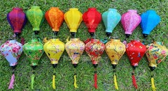 Set 16 Vietnam Silk Lanterns: Small Lamp Wedding Decor, Outdoor Garden Lantern