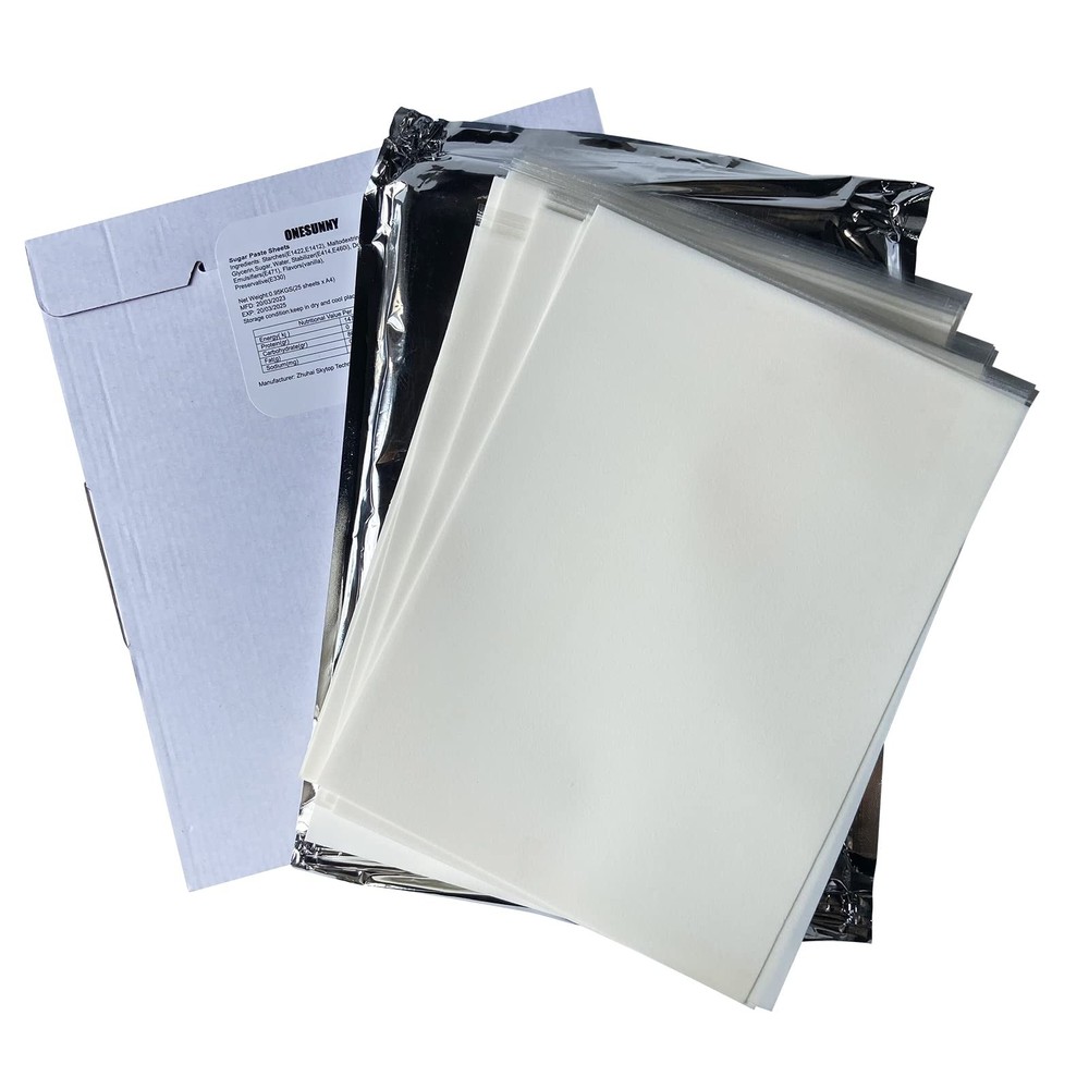 A4 Size 25 Sheets Frosting Sheets Edible Sugar Papers Icing Paper for Cake De…