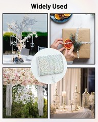 99FT Acrylic Crystal Garland, Clear Diamond-Shaped Crystal Bead Strands, DIY …