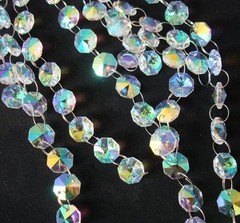 33FT 10m AB Color K9 Crystal Beads Garland Chandelier Hanging Wedding Curtain